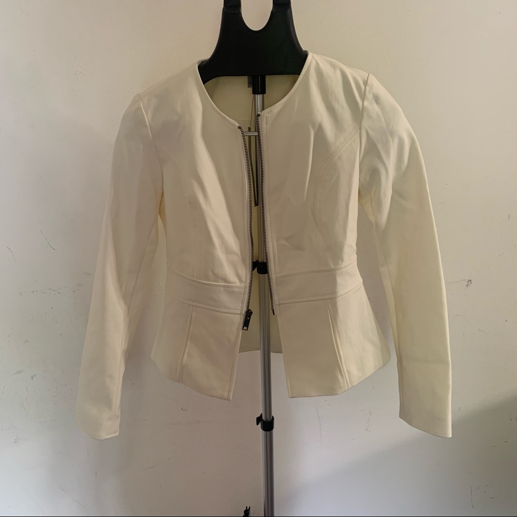 Dkny White Blazer Jacket (Size 0)